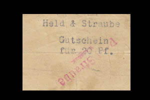 DSWA-Gutschein-Held + Straube 20 Pfg DSWA-Gutschein-Held + Straube 20 Pfg