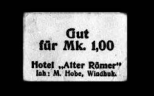 DSWA-Gutschein-Hotel Alter Römer 1 Mark DSWA-Gutschein-Hotel Alter Römer 1 Mark