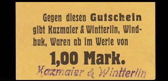 DSWA-Gutschein-Kazmaier 1 Mark DSWA-Gutschein-Kazmaier 1 Mark