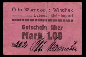 DSWA-Gutschein-Otto Warnecke 1 Mark