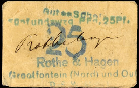 DSWA-Gutschein-Rothe-25 Pfennig DSWA-Gutschein-Rothe-25 Pfennig