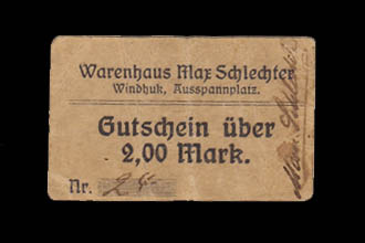 DSWA-Gutschein-Schlechter 2 Mark DSWA-Gutschein-Schlechter 2 Mark
