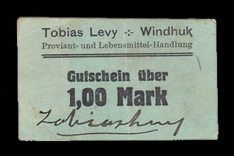 DSWA-Gutschein-Tobias Levy 1 Mark DSWA-Gutschein-Tobias Levy 1 Mark