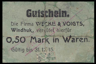 DSWA-Gutschein-Wecke Voigts 0-50 Mark